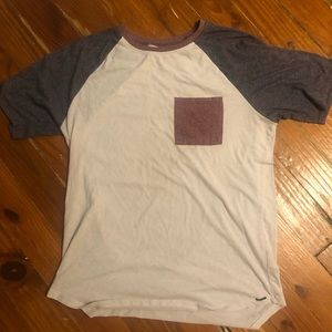 White, Gray, Red Pocket T-Shirt